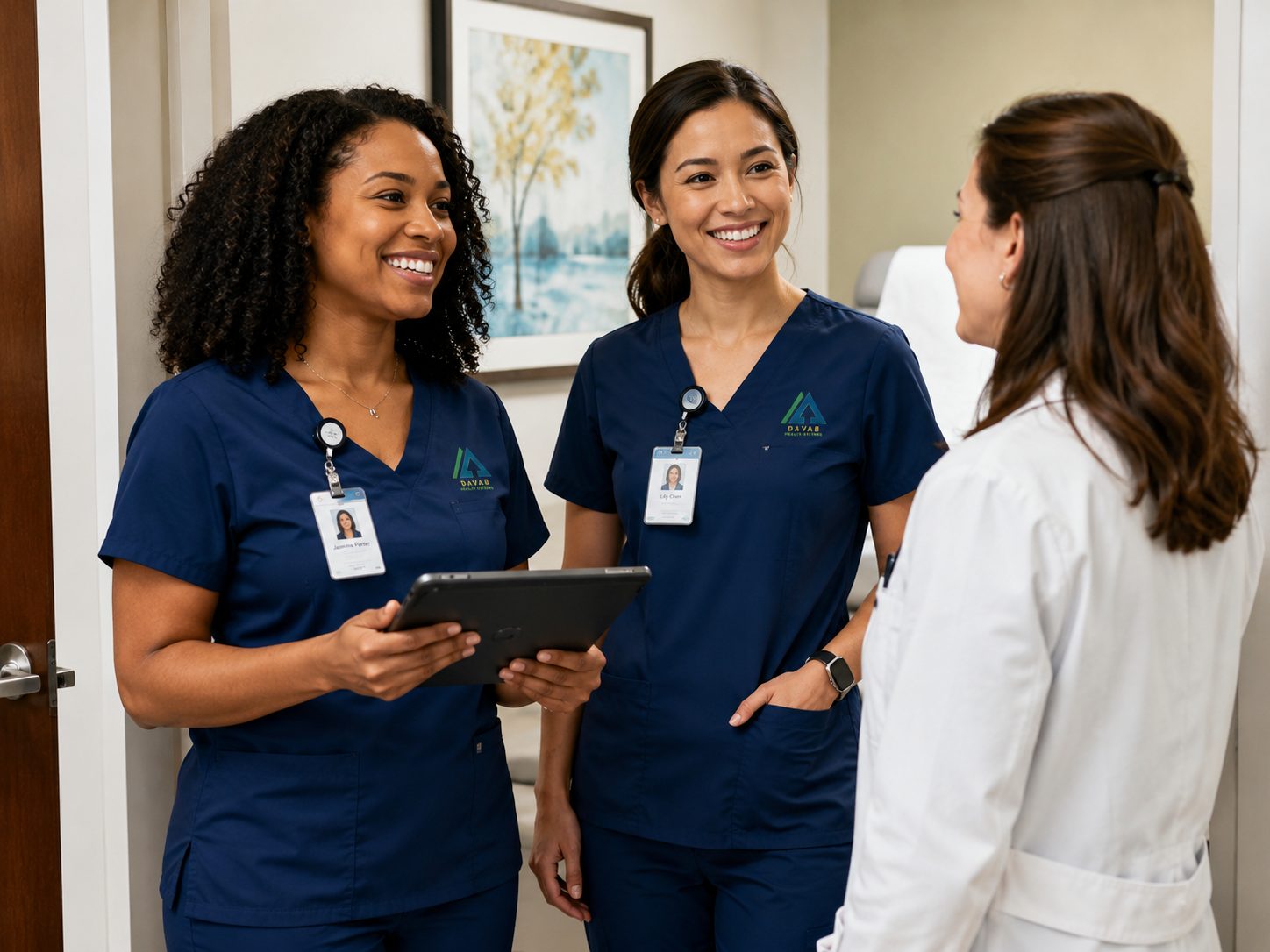 DAVAB clinical sales representatives consulting with a physician